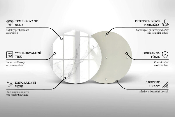 Deska kuchenna szklana Delikatny biały marmur