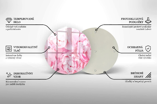 Deska kuchenna szklana Delikatne piwonie