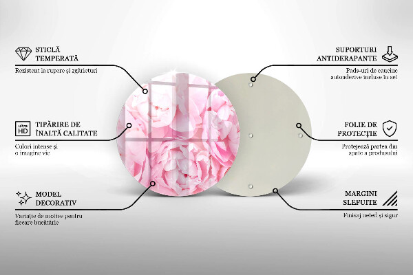 Deska kuchenna szklana Delikatne piwonie