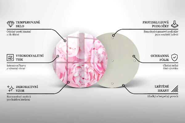 Deska kuchenna szklana Delikatne piwonie