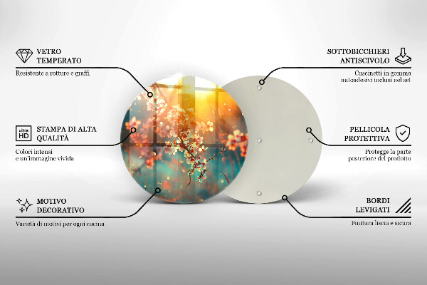 Deska kuchenna szklana Kwiaty jabłoni w słońcu