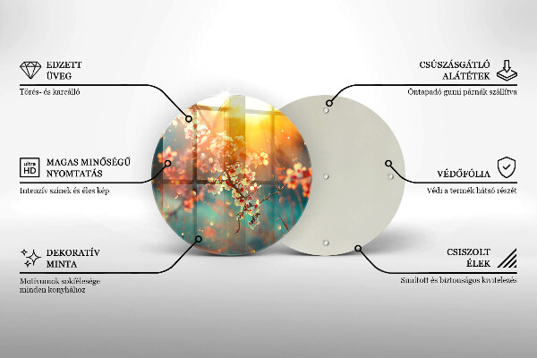 Deska kuchenna szklana Kwiaty jabłoni w słońcu