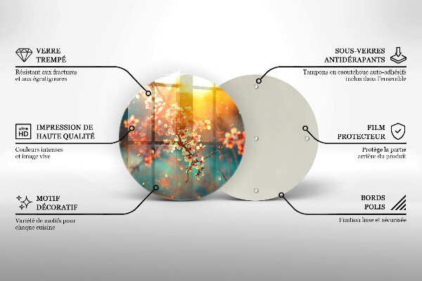 Deska kuchenna szklana Kwiaty jabłoni w słońcu