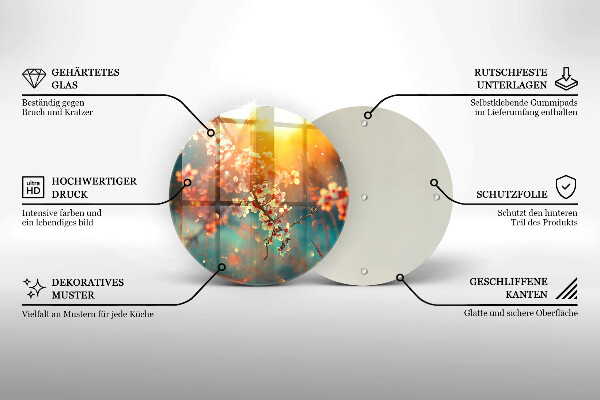Deska kuchenna szklana Kwiaty jabłoni w słońcu