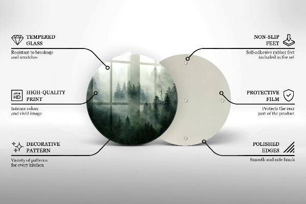 Deska kuchenna szklana Pejzaż zamglony las