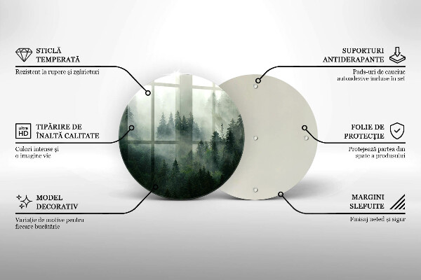 Deska kuchenna szklana Pejzaż zamglony las
