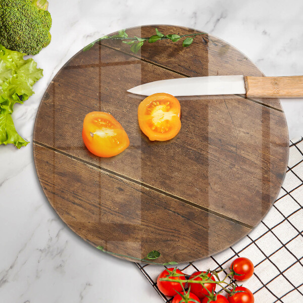 Deska kuchenna szklana Drewniane deski i liście