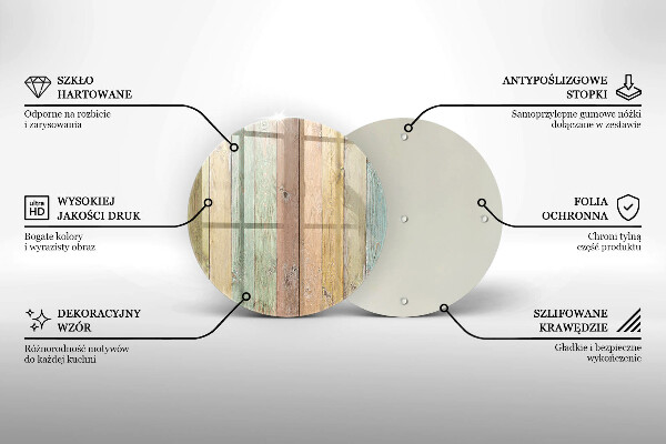 Deska kuchenna szklana Kolorowe deski vintage