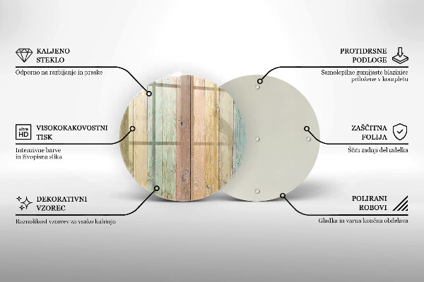 Deska kuchenna szklana Kolorowe deski vintage