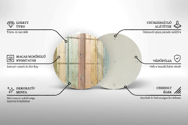 Deska kuchenna szklana Kolorowe deski vintage