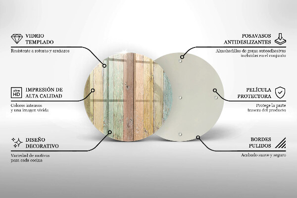 Deska kuchenna szklana Kolorowe deski vintage