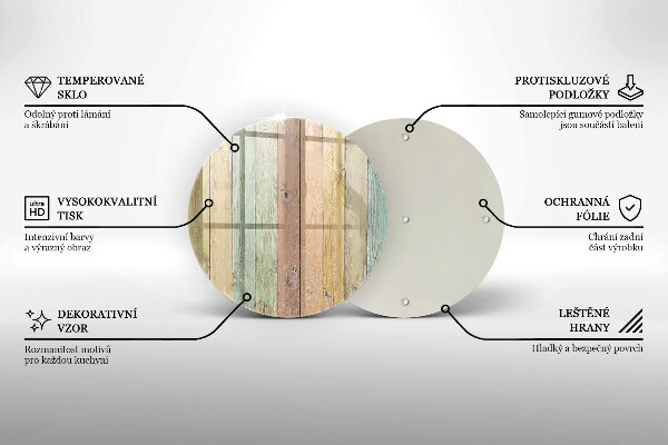Deska kuchenna szklana Kolorowe deski vintage