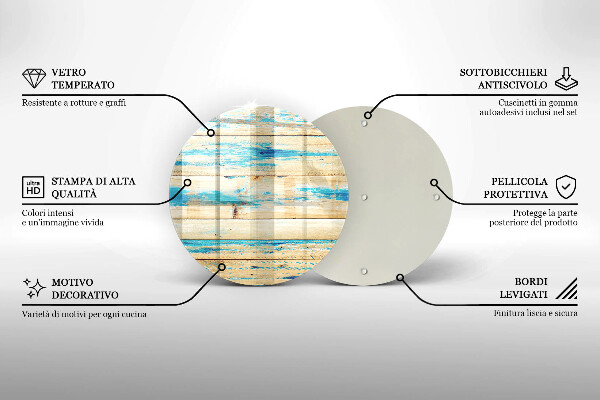 Deska kuchenna szklana Retro deski drewno