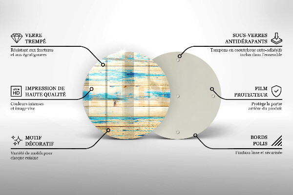 Deska kuchenna szklana Retro deski drewno