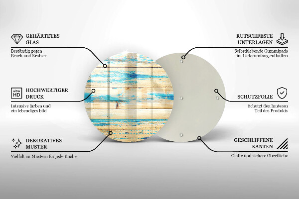 Deska kuchenna szklana Retro deski drewno