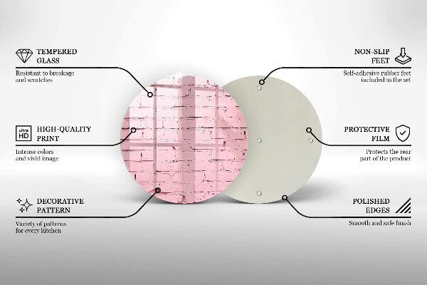 Deska kuchenna szklana Mur pastelowe cegły