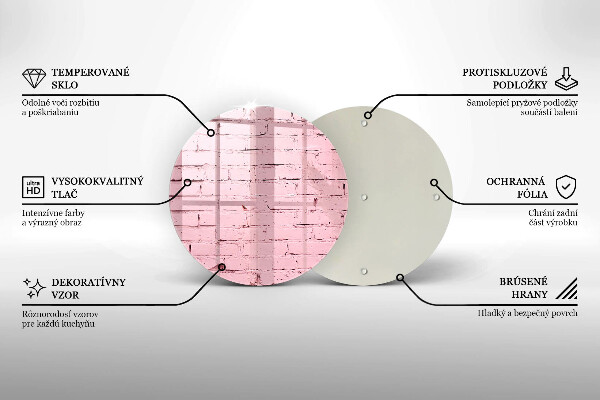 Deska kuchenna szklana Mur pastelowe cegły