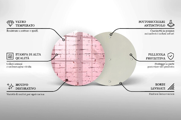Deska kuchenna szklana Mur pastelowe cegły