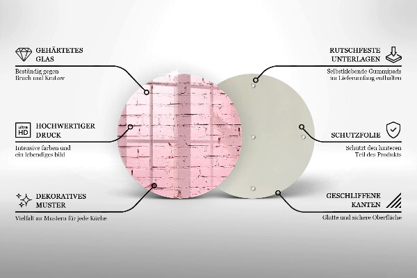 Deska kuchenna szklana Mur pastelowe cegły