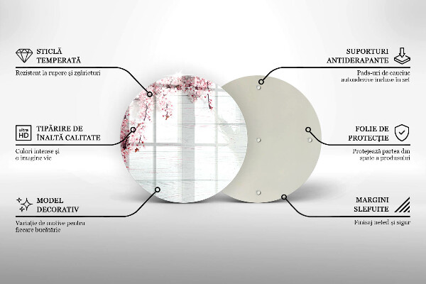 Deska kuchenna szklana Kwiaty na deskach
