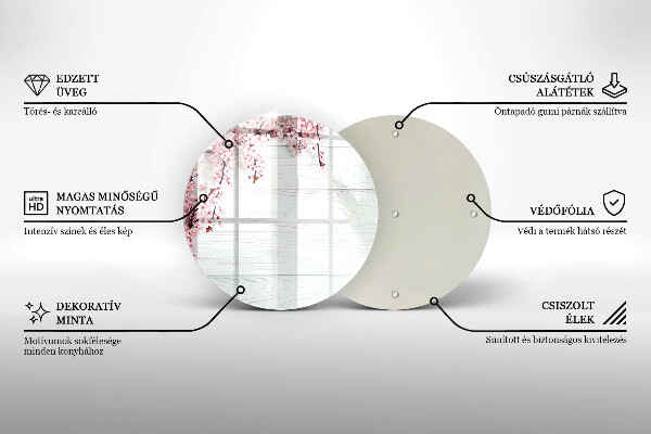 Deska kuchenna szklana Kwiaty na deskach