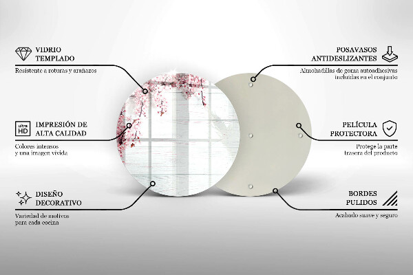 Deska kuchenna szklana Kwiaty na deskach