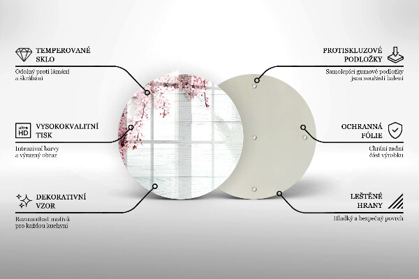 Deska kuchenna szklana Kwiaty na deskach