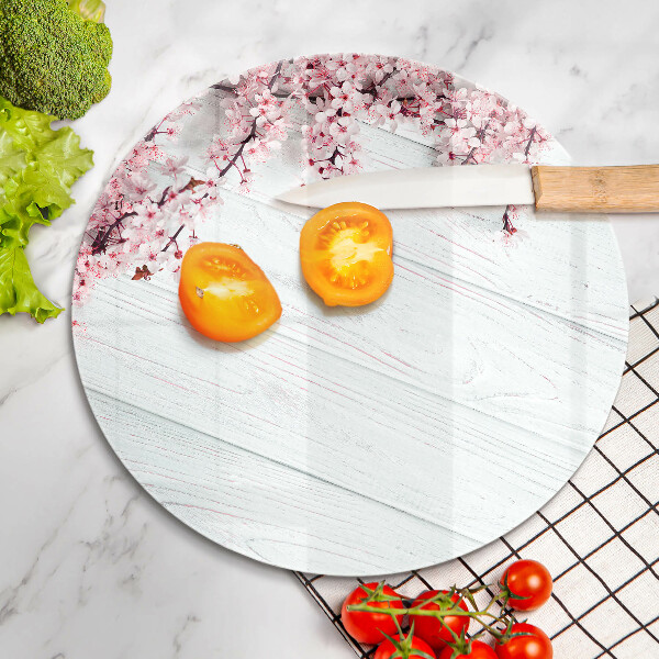 Deska kuchenna szklana Kwiaty na deskach