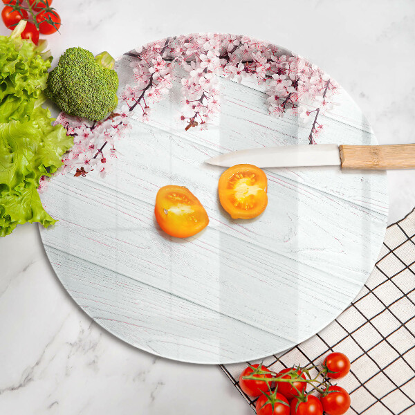 Deska kuchenna szklana Kwiaty na deskach