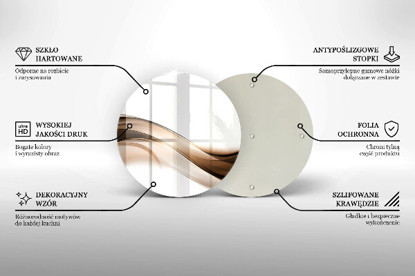 Deska kuchenna szklana Abstrakcja brązowe linie