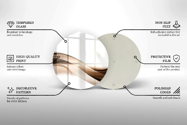 Deska kuchenna szklana Abstrakcja brązowe linie