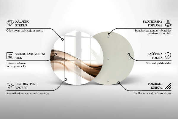 Deska kuchenna szklana Abstrakcja brązowe linie