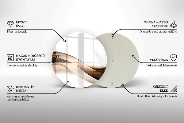 Deska kuchenna szklana Abstrakcja brązowe linie