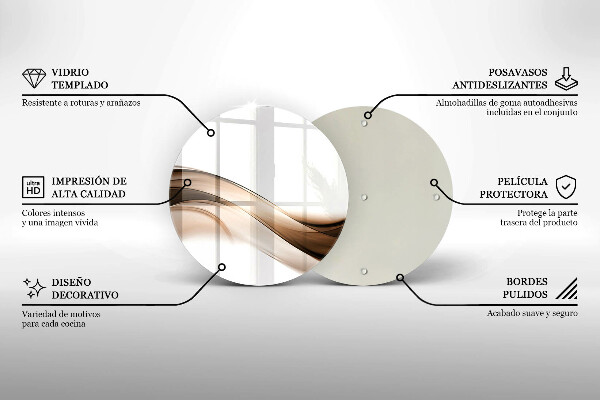 Deska kuchenna szklana Abstrakcja brązowe linie