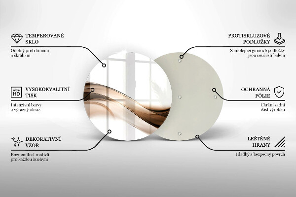 Deska kuchenna szklana Abstrakcja brązowe linie