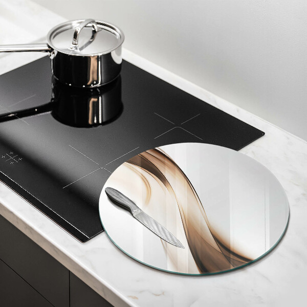 Deska kuchenna szklana Abstrakcja brązowe linie