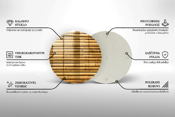 Deska kuchenna szklana Natura boho bambus