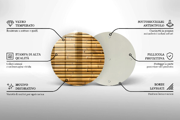 Deska kuchenna szklana Natura boho bambus