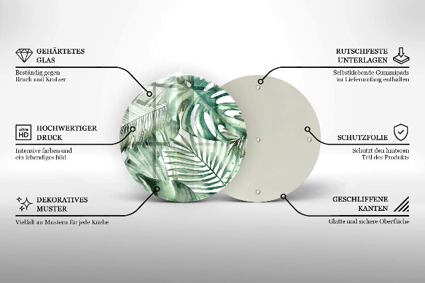 Deska kuchenna szklana Malowane liście