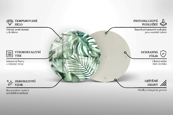 Deska kuchenna szklana Malowane liście