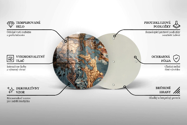 Deska kuchenna szklana Ozdobna skała ze złotem