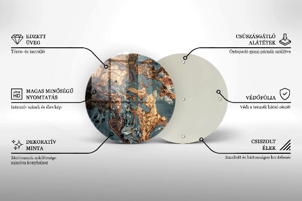 Deska kuchenna szklana Ozdobna skała ze złotem