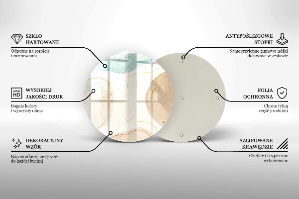 Deska kuchenna szklana Boho plamy i złoto