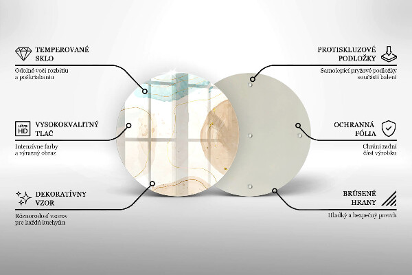 Deska kuchenna szklana Boho plamy i złoto