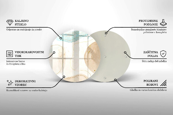Deska kuchenna szklana Boho plamy i złoto