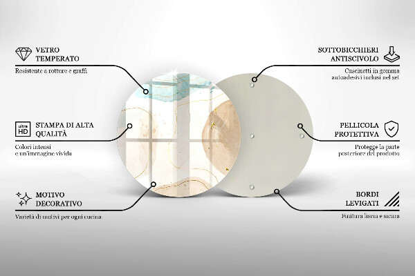 Deska kuchenna szklana Boho plamy i złoto