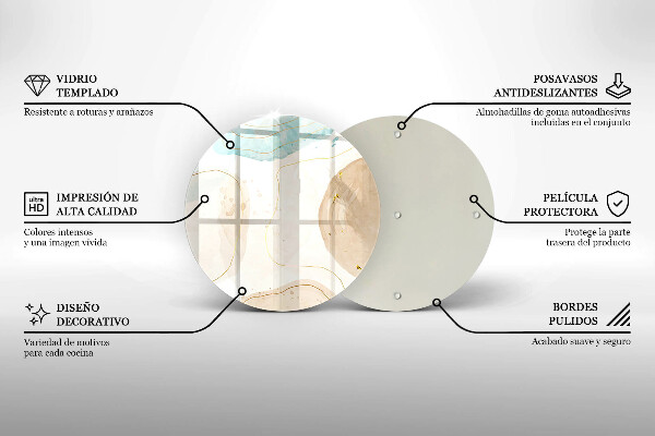 Deska kuchenna szklana Boho plamy i złoto