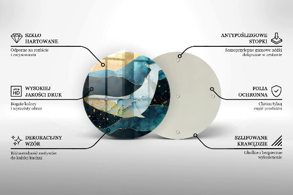 Deska kuchenna szklana Abstrakcja wieloryb