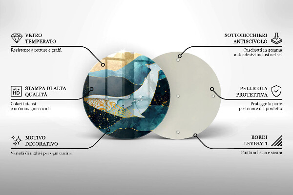 Deska kuchenna szklana Abstrakcja wieloryb
