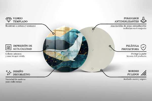 Deska kuchenna szklana Abstrakcja wieloryb